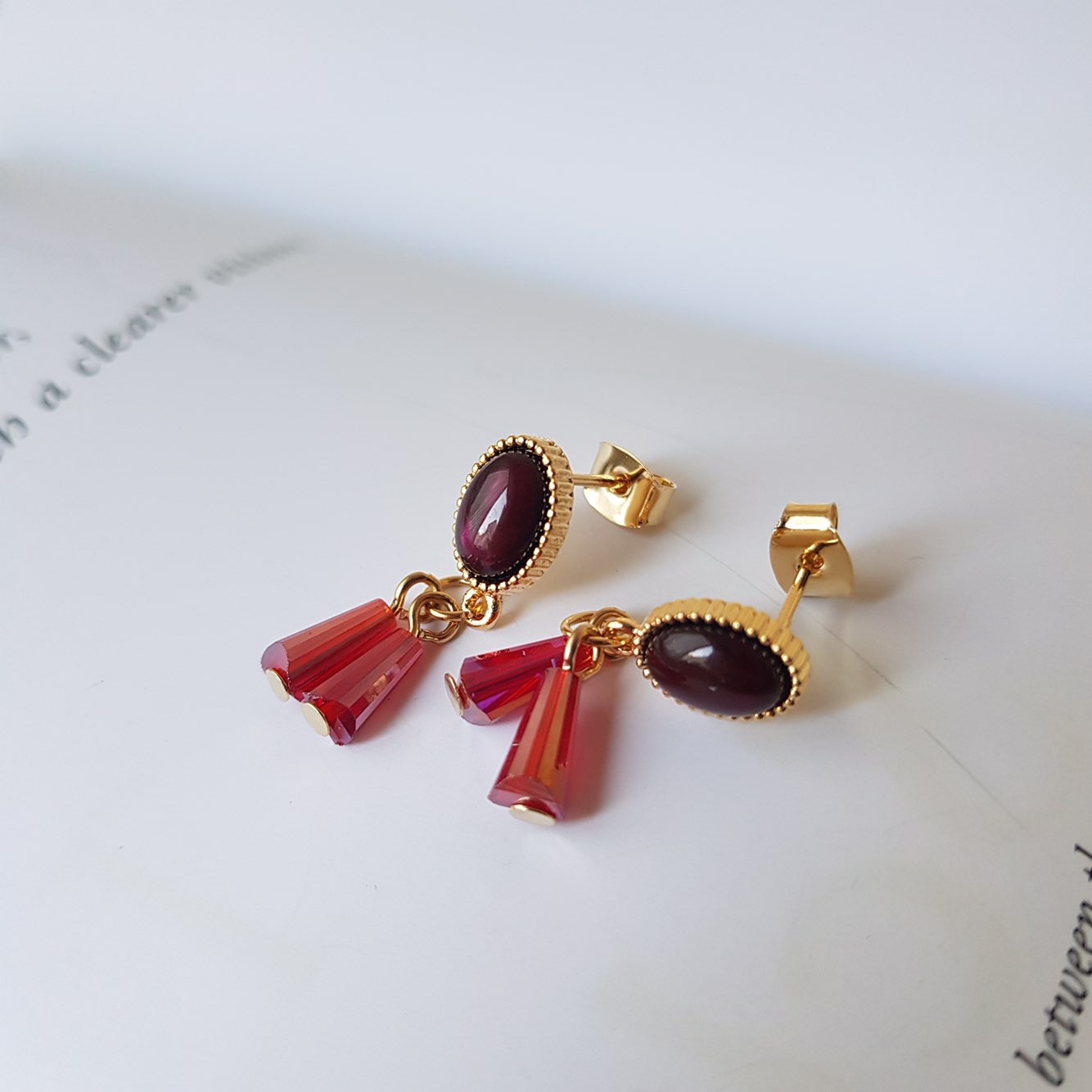 Crystal Pure Hommage Drop Earrings 3color Minimal 