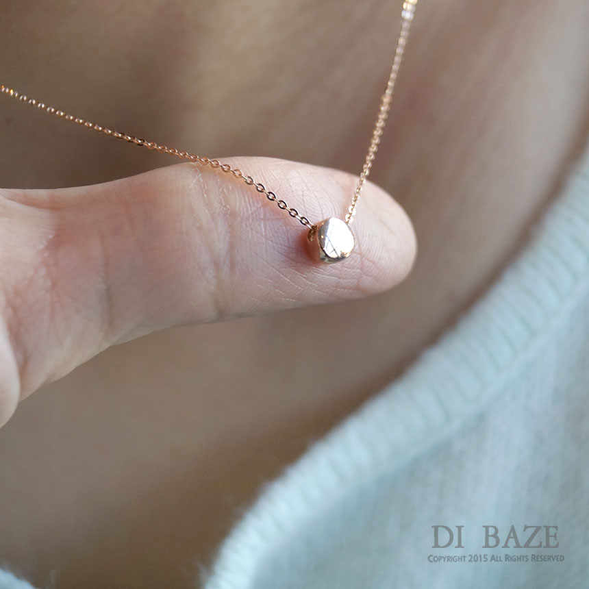 14k Necklace Initial Pendant Pink Gold Daily Look 