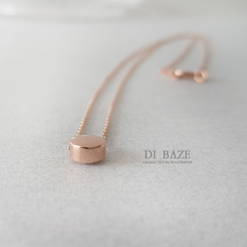 14k Necklace Initial Pendant Pink Gold Daily Look 