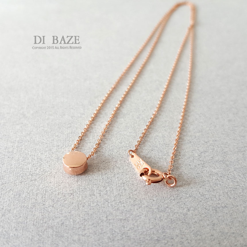 14k Necklace Initial Pendant Pink Gold Daily Look 