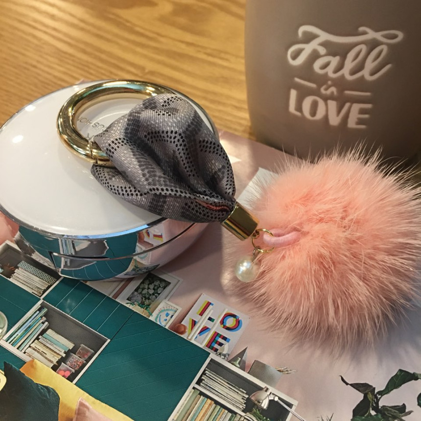 Mink Fabric Keyring Luxurious love A variety of pr