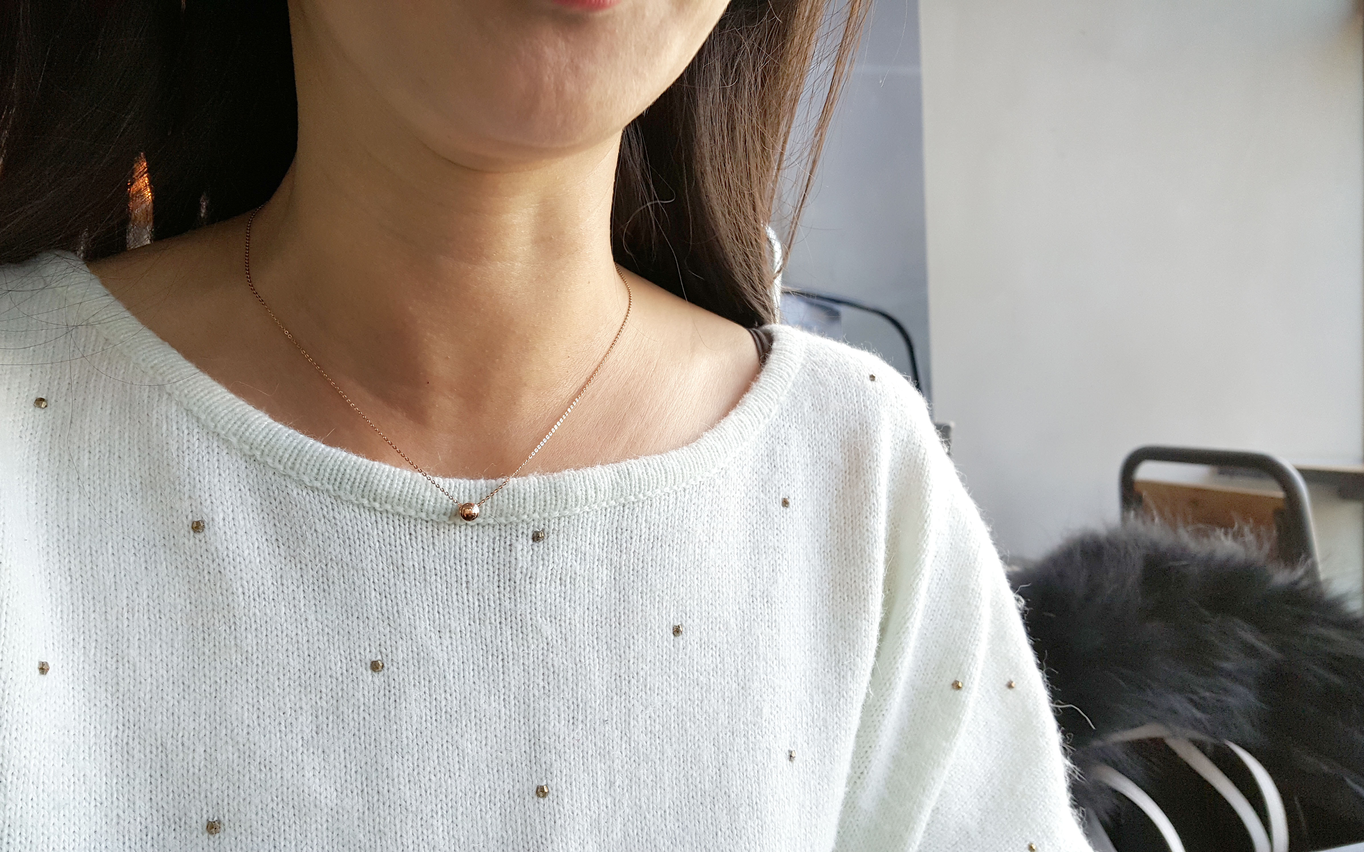 14k Necklace Initial Pendant Pink Gold Daily Look 