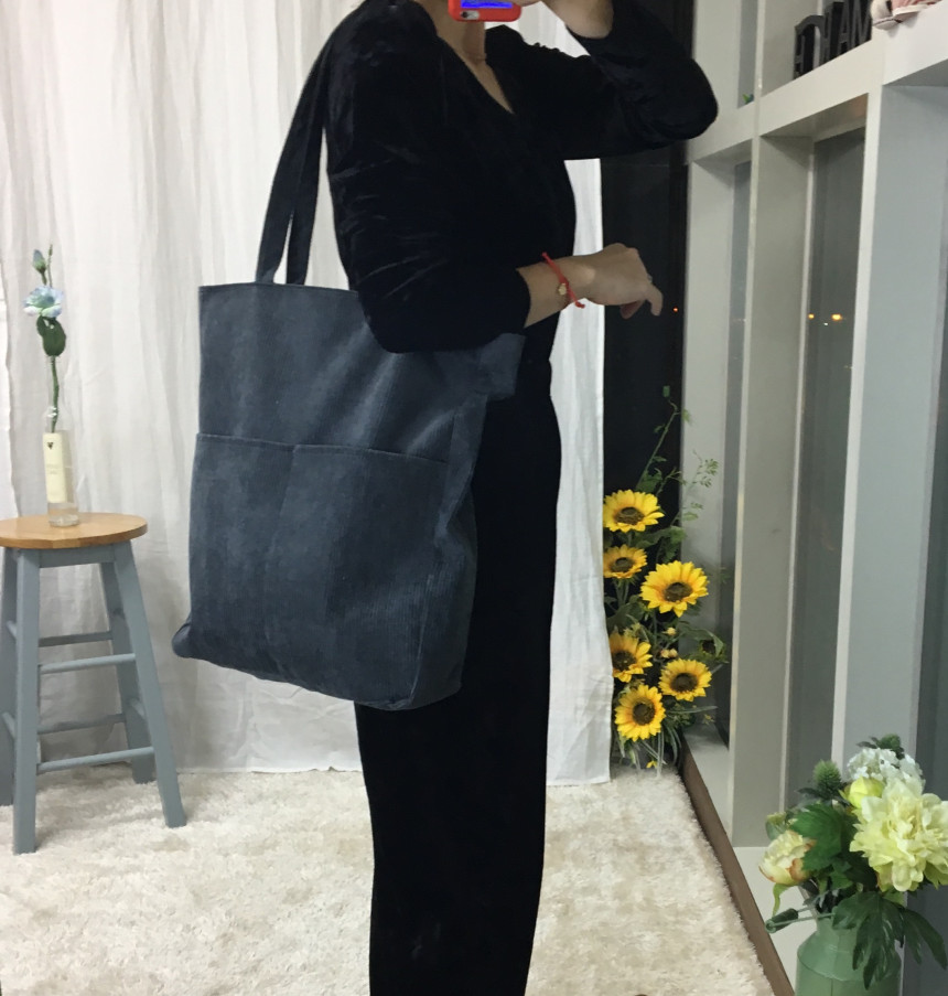 TOTE ECO SHOPPING TRAVEL two-pocket golden eco bag