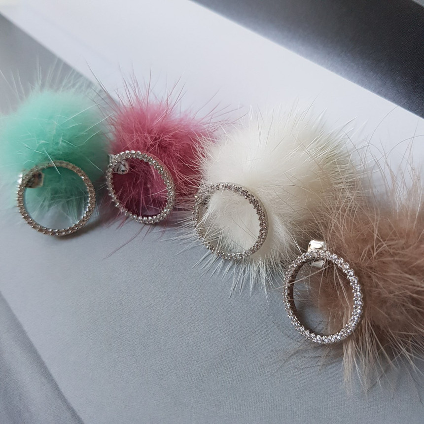 Ronnie Mink Cubic Two-Way Earrings 4color Lovely C