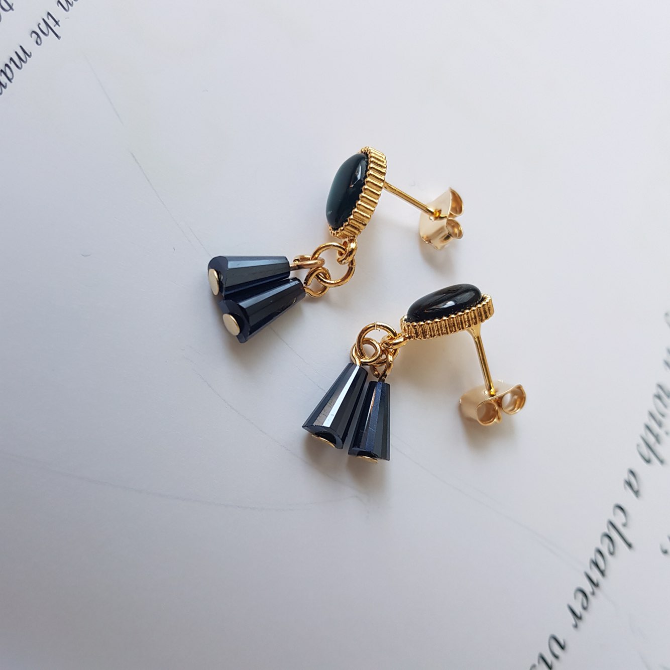 Crystal Pure Hommage Drop Earrings 3color Minimal 