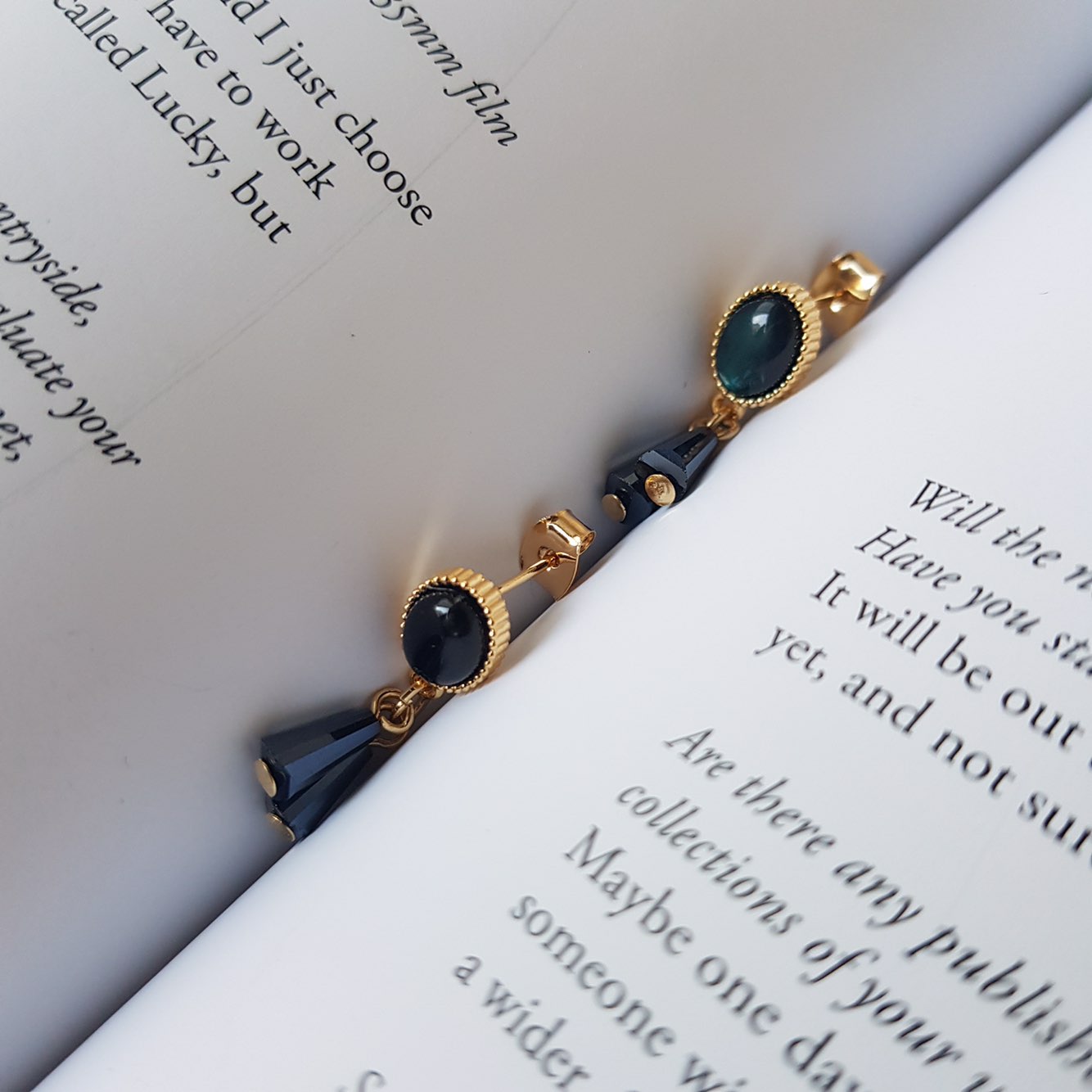 Crystal Pure Hommage Drop Earrings 3color Minimal 