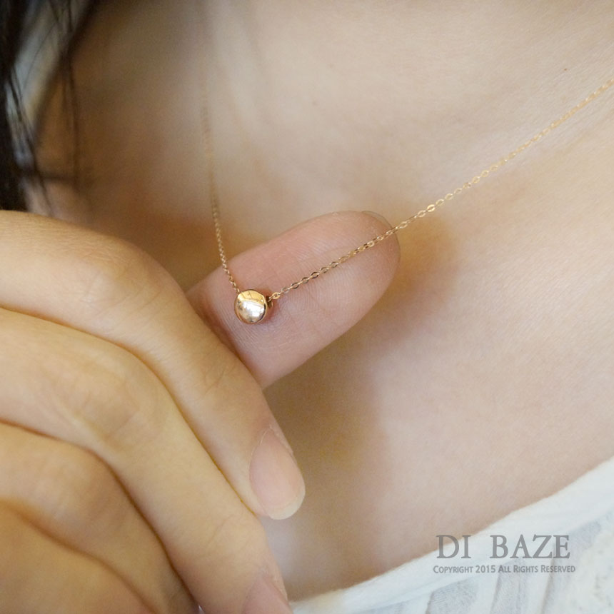 14k Necklace Initial Pendant Pink Gold Daily Look 