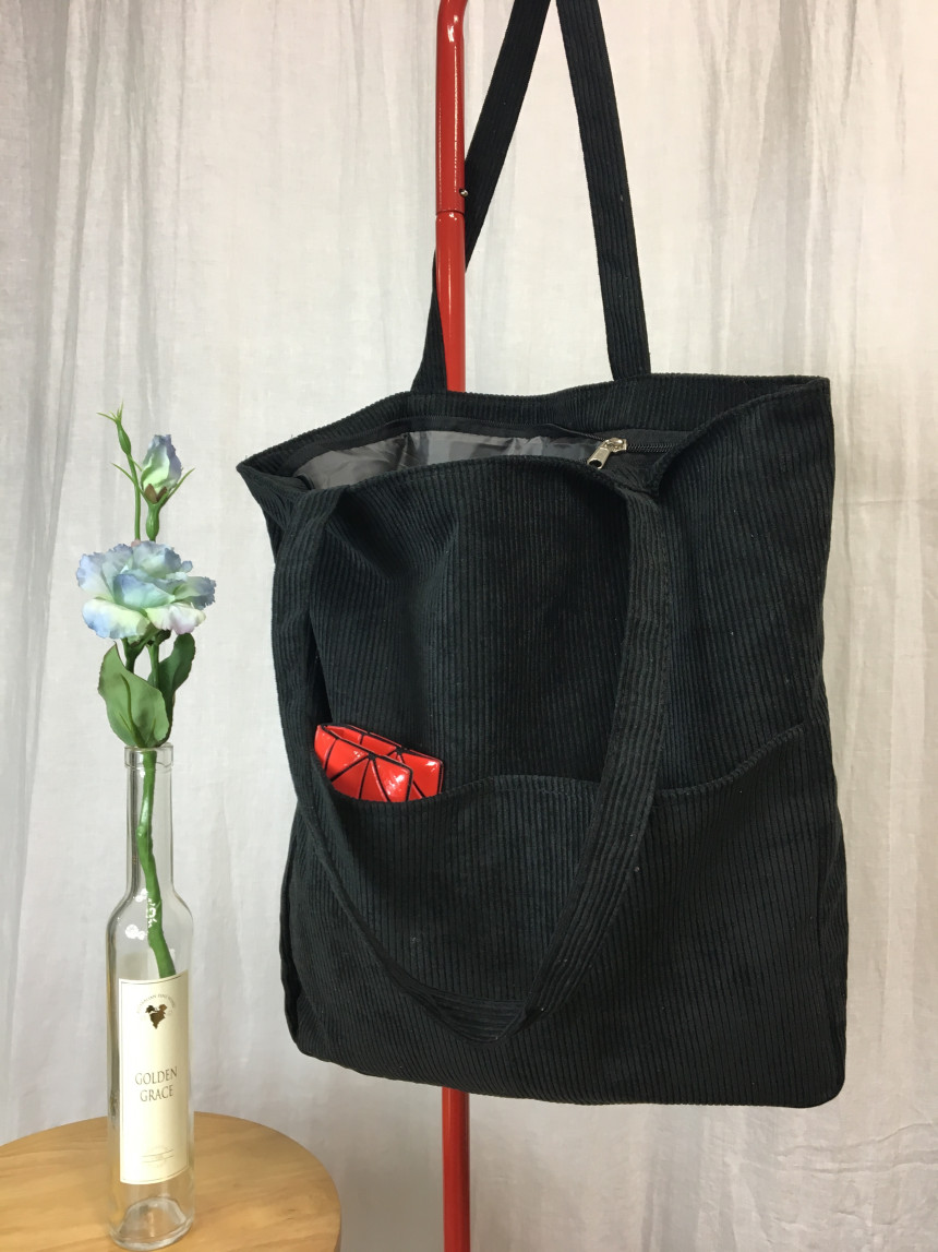 TOTE ECO SHOPPING TRAVEL two-pocket golden eco bag