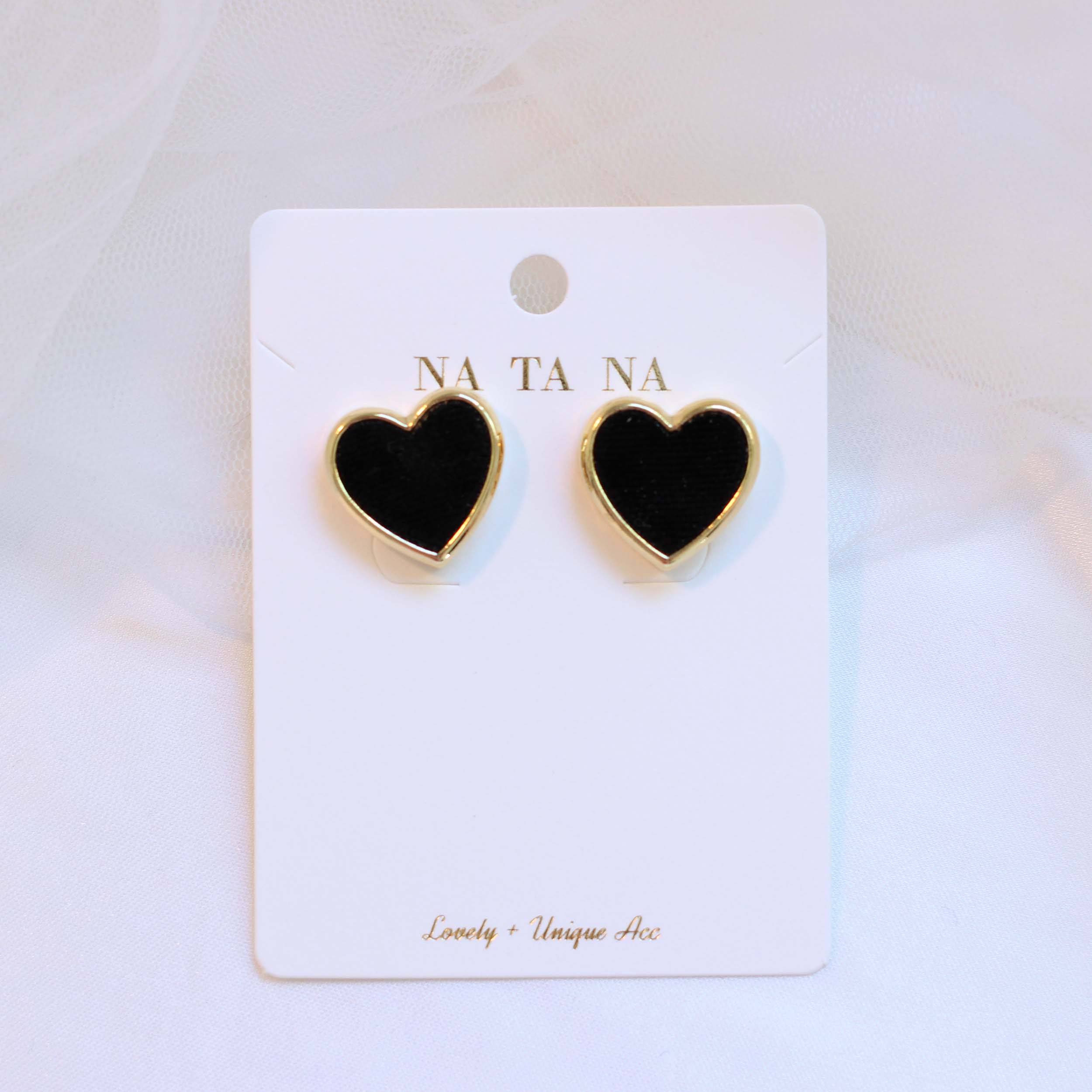 Velvet heart earrings tight 3color Winter Daily Mi