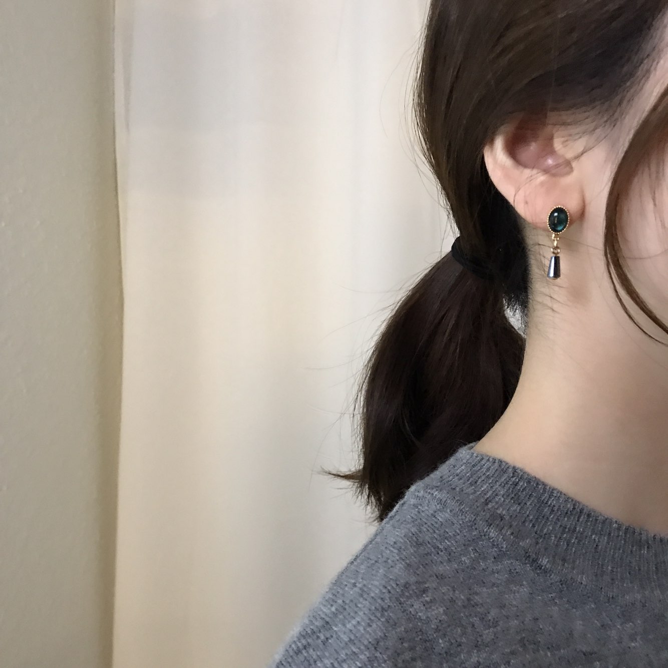 Crystal Pure Hommage Drop Earrings 3color Minimal 