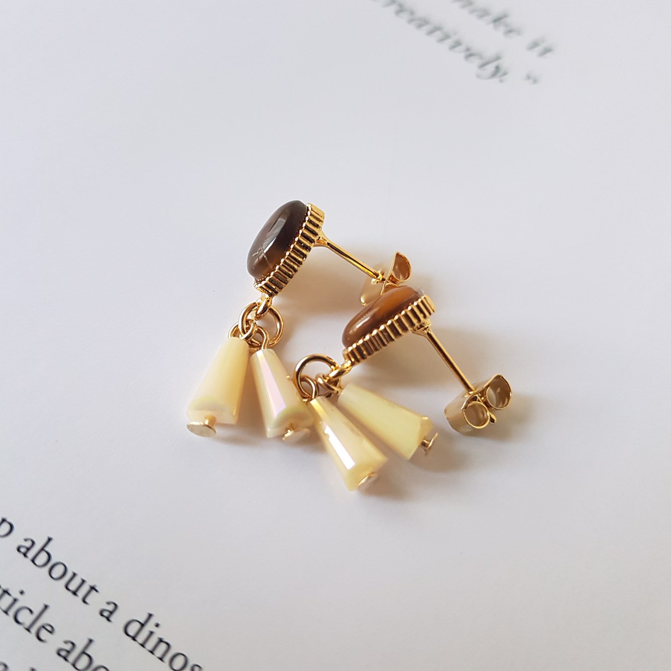 Crystal Pure Hommage Drop Earrings 3color Minimal 