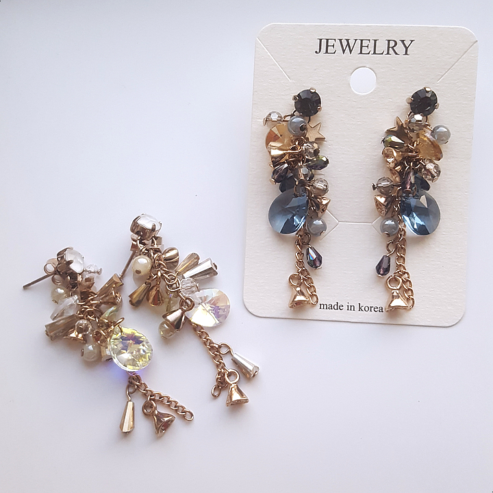 Handmade Earrings 2color colorful drop