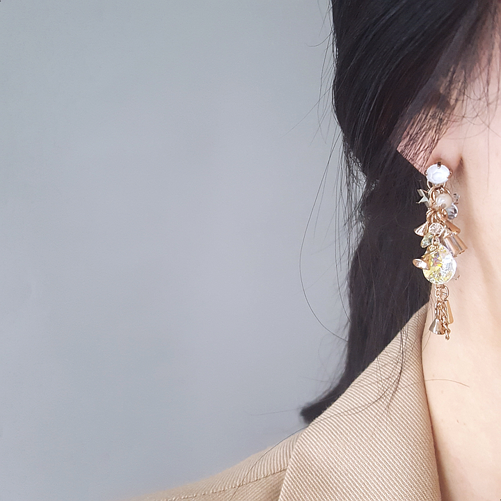 Handmade Earrings 2color colorful drop