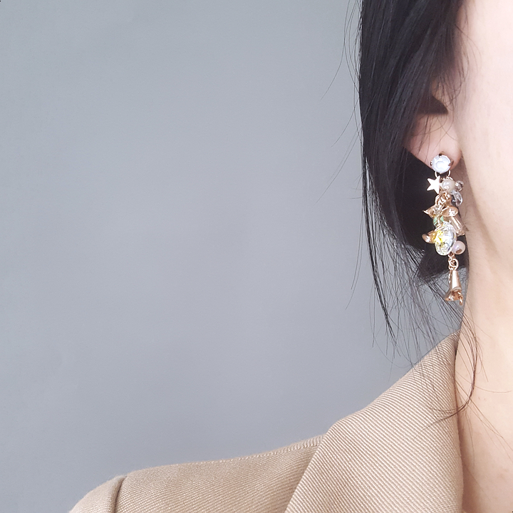 Handmade Earrings 2color colorful drop