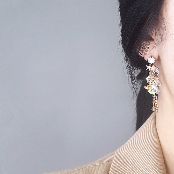 Handmade Earrings 2color colorful drop