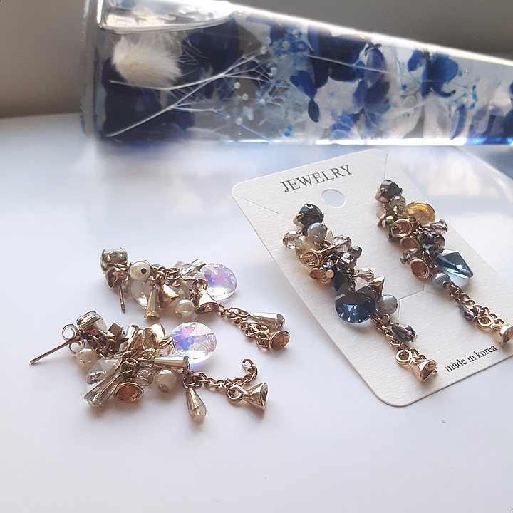 Handmade Earrings 2color colorful drop