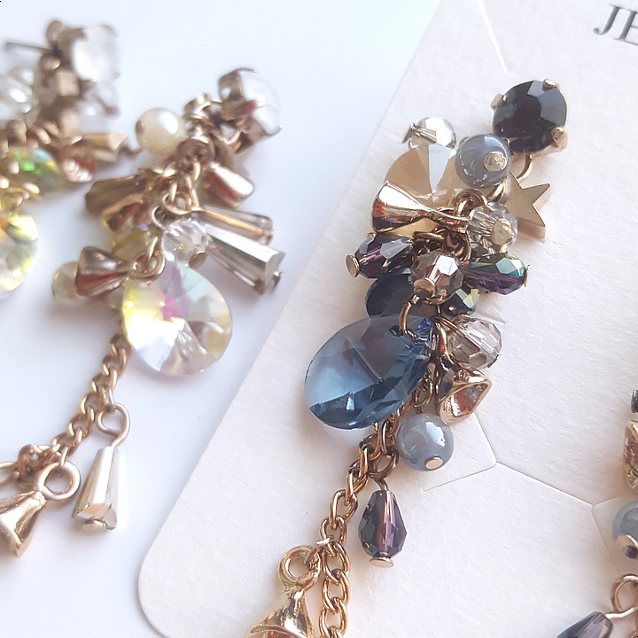 Handmade Earrings 2color colorful drop