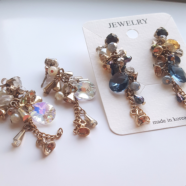 Handmade Earrings 2color colorful drop