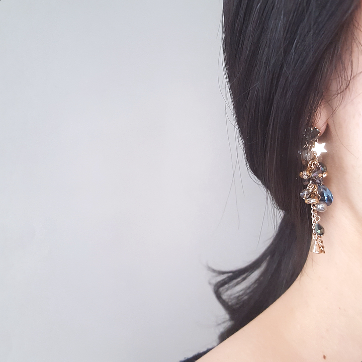 Handmade Earrings 2color colorful drop