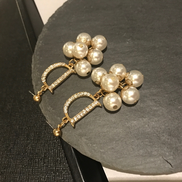 Ear Doubles Double D Pearl Drop Earrings Women Bli