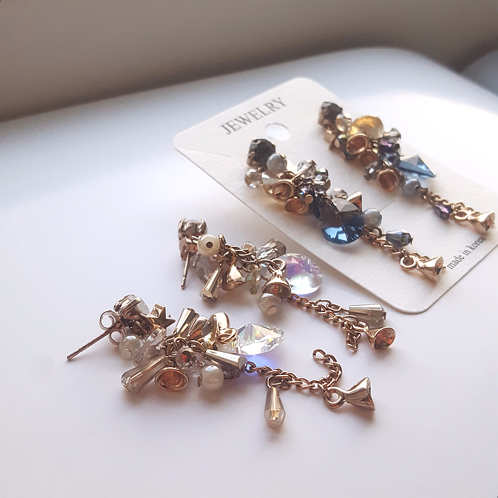 Handmade Earrings 2color colorful drop