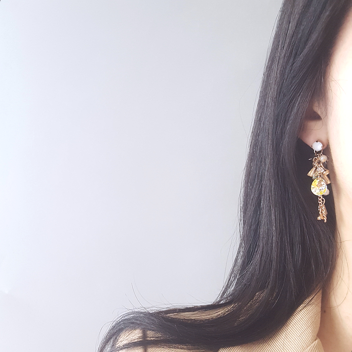 Handmade Earrings 2color colorful drop