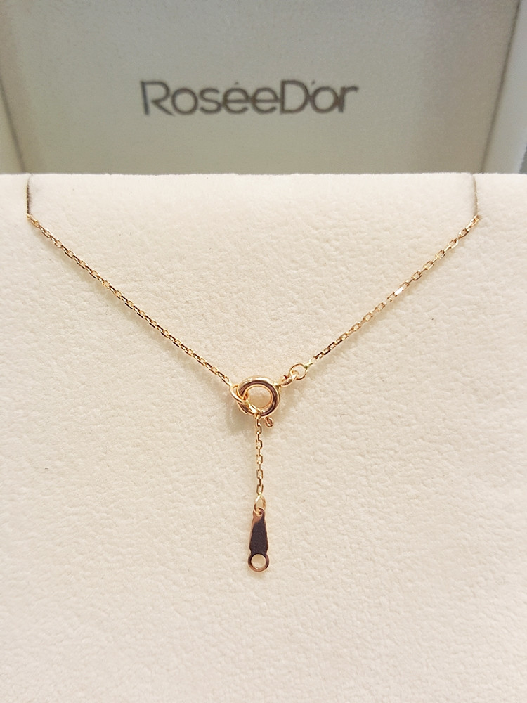 Golddude Rosette White Cubic Pink Gold Necklace -F