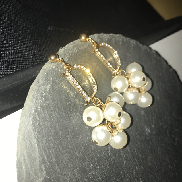 Ear Doubles Double D Pearl Drop Earrings Women Bli