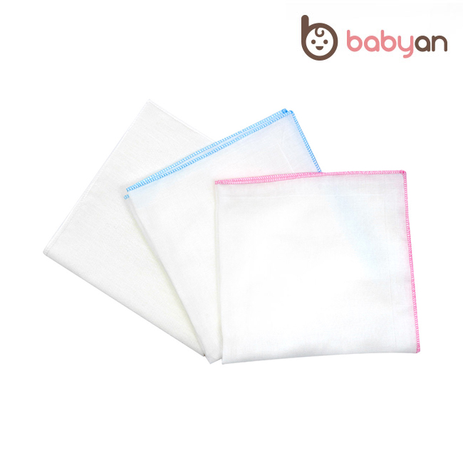베이비앙 국내산 무형광 신생아 아기 유아 가제 거즈 심볼라인 엠보손수건 5장