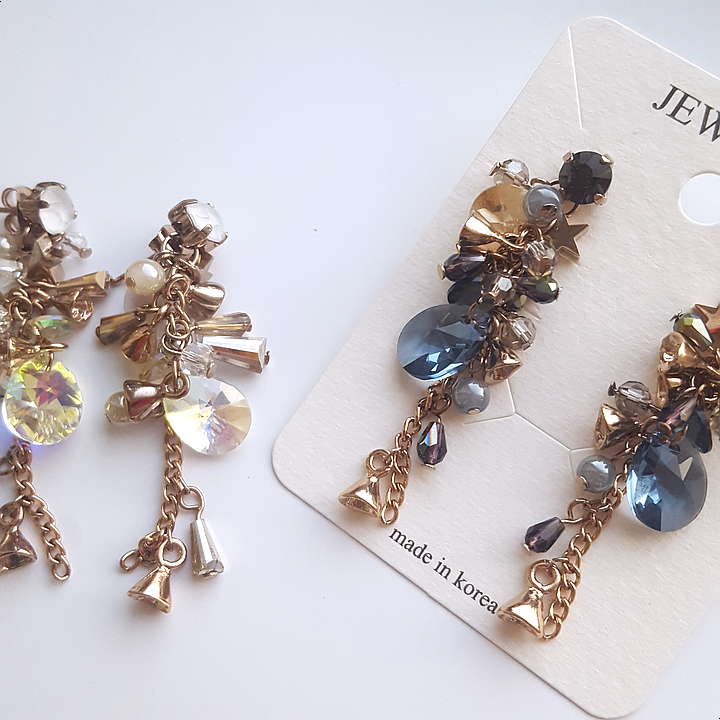 Handmade Earrings 2color colorful drop