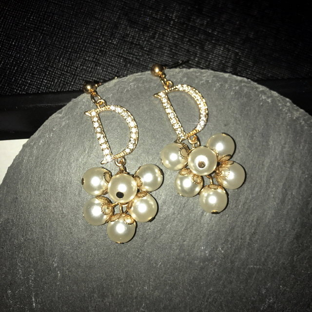 Ear Doubles Double D Pearl Drop Earrings Women Bli
