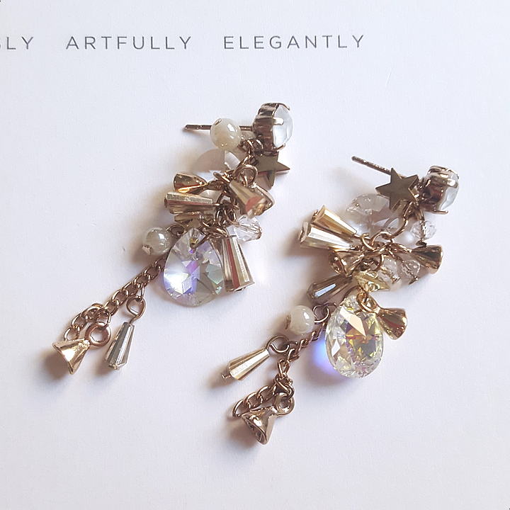 Handmade Earrings 2color colorful drop