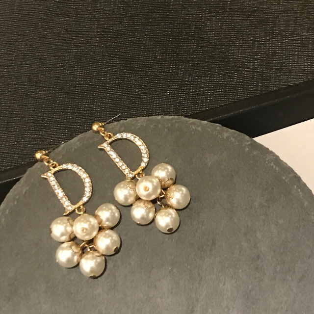 Ear Doubles Double D Pearl Drop Earrings Women Bli