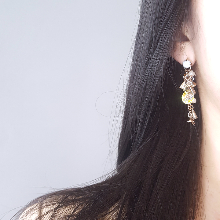 Handmade Earrings 2color colorful drop