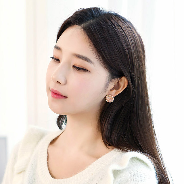 오스트리아 크리스탈 더스트 써클 이어링 (스와로브스키 정품 크리스탈/925실버침) - 상세 이미지 5