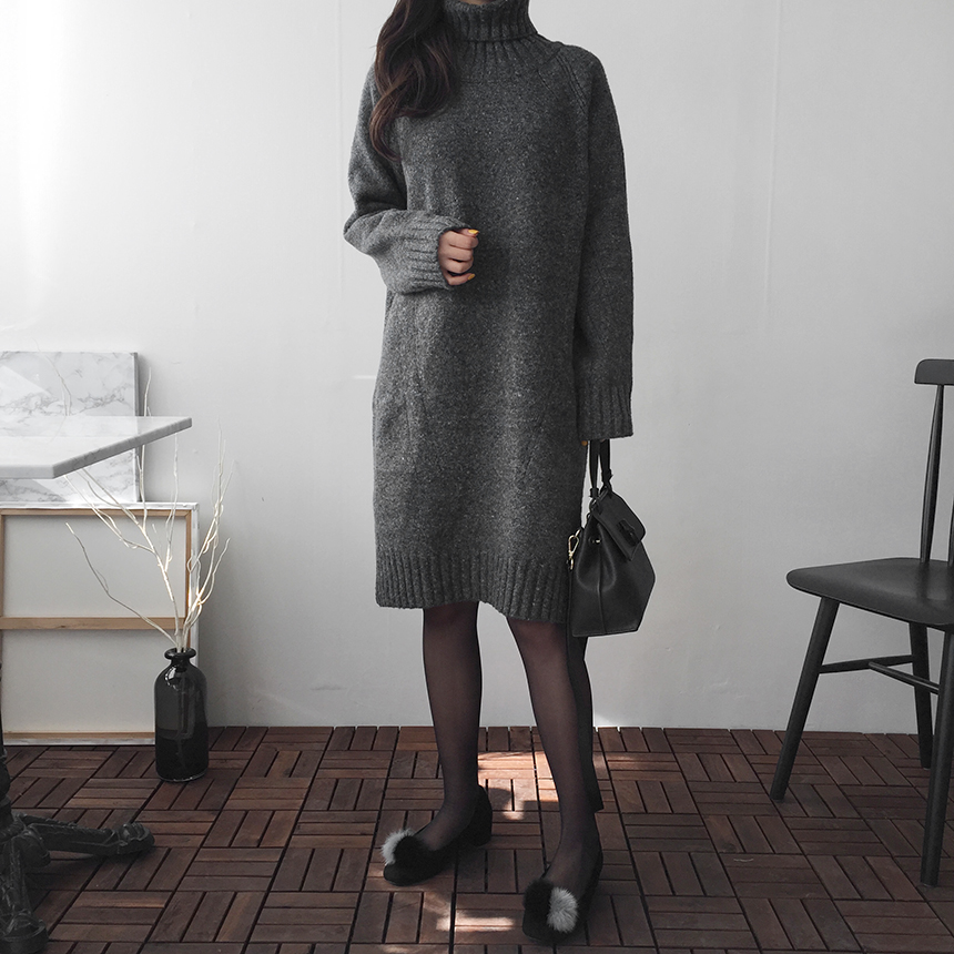 Cosplay Polo Knit One Piece Loose Fit Urun Winter 