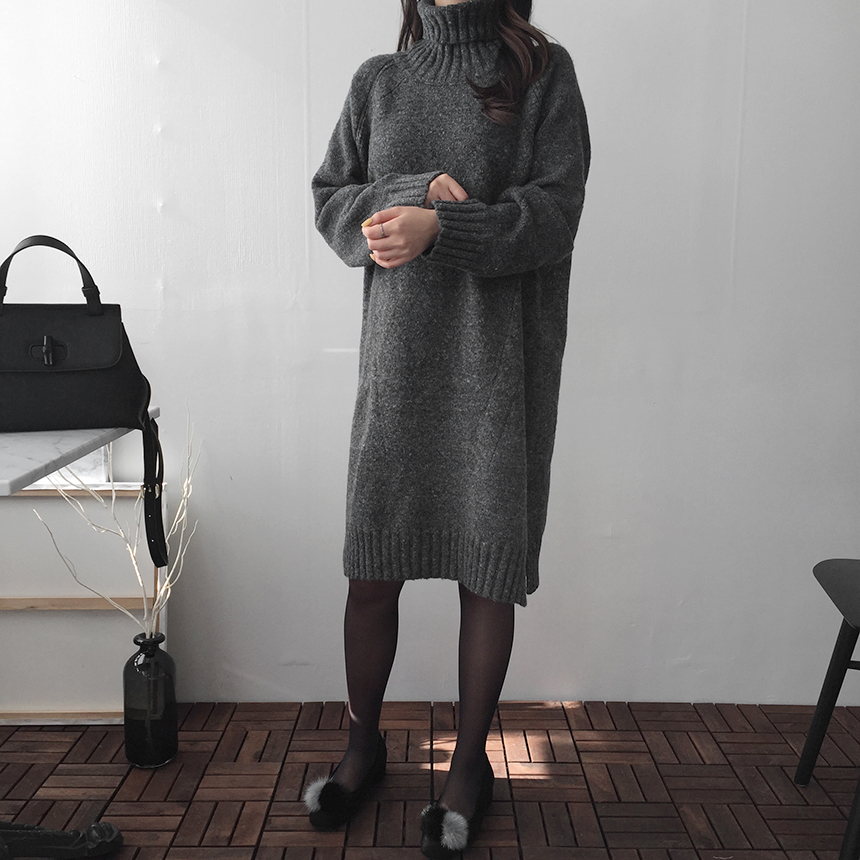 Cosplay Polo Knit One Piece Loose Fit Urun Winter 