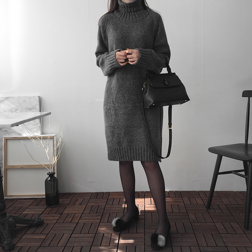 Cosplay Polo Knit One Piece Loose Fit Urun Winter 