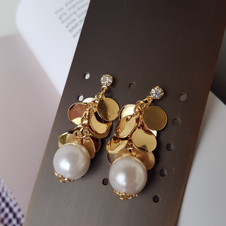 Water lily cubic pearl drop earrings dating fashio