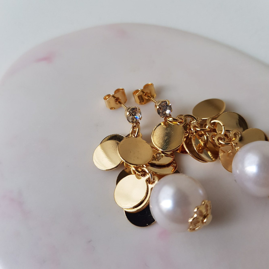 Water lily cubic pearl drop earrings dating fashio