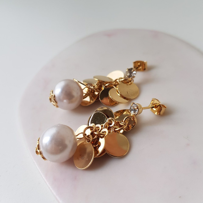 Water lily cubic pearl drop earrings dating fashio