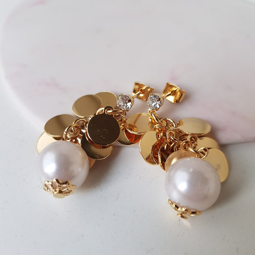 Water lily cubic pearl drop earrings dating fashio