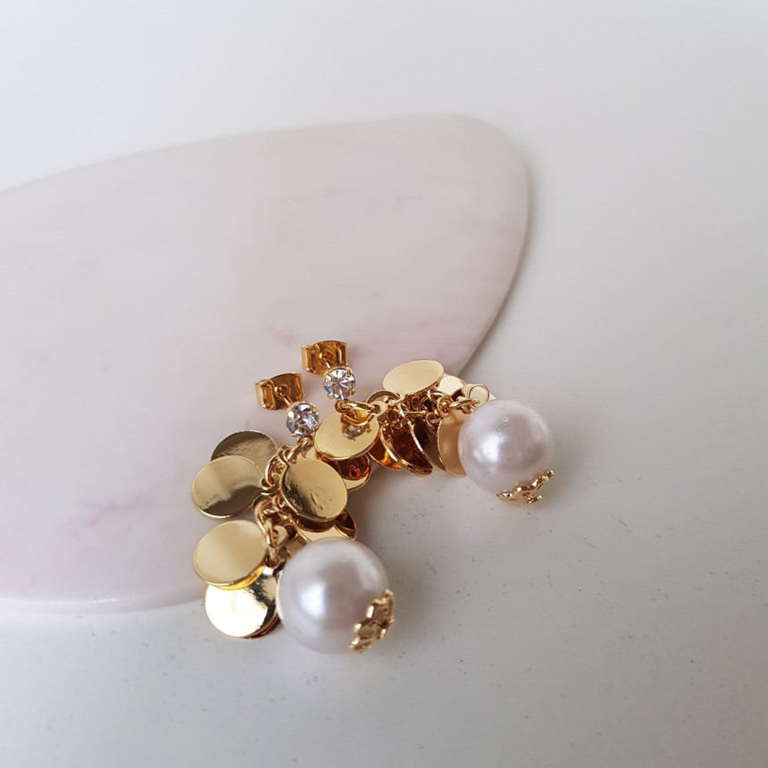 Water lily cubic pearl drop earrings dating fashio