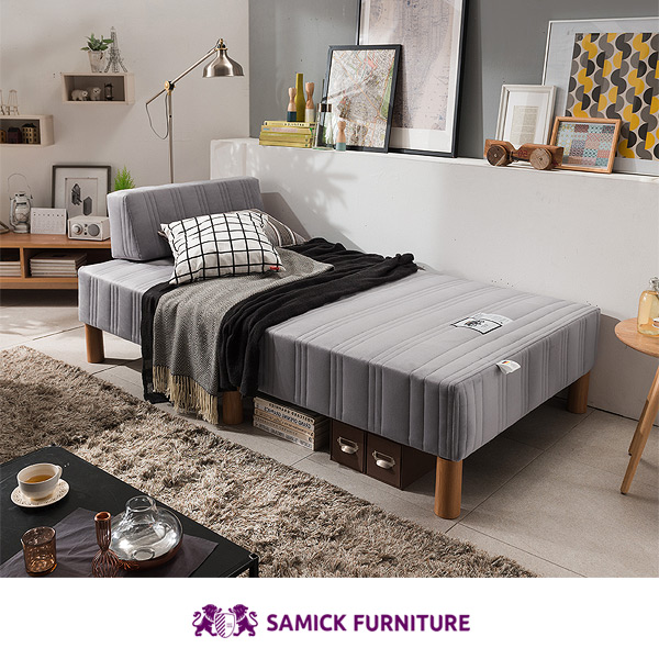 [삼익가구]프렌즈 일체형 독립스프링 슈퍼싱글 소파베드(쿠션1개 포함)