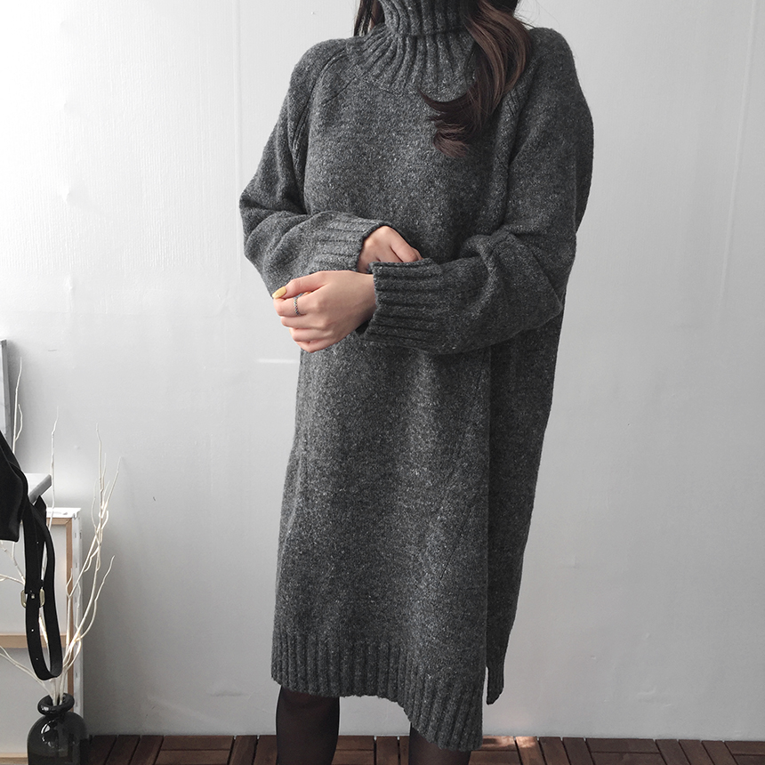 Cosplay Polo Knit One Piece Loose Fit Urun Winter 