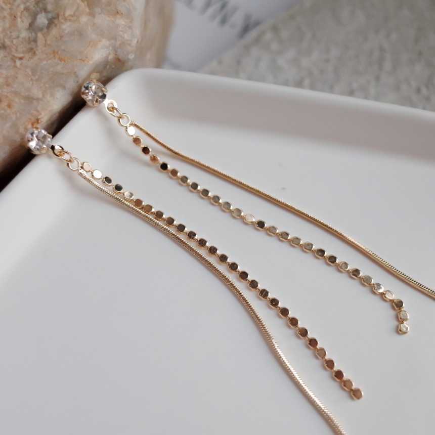 <b><p>NO.59 Roy Two-string cha Simple lo ears Stylish</p></b><b><p>NO.59 ロイ 二行チェーン シンプルロングイヤリング スタイリッシュな シックな</p></b><br /><br /><p align='center'>