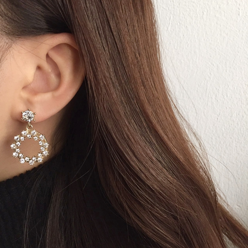 5 kinds of snowflake cubic pearl drop earrings ear