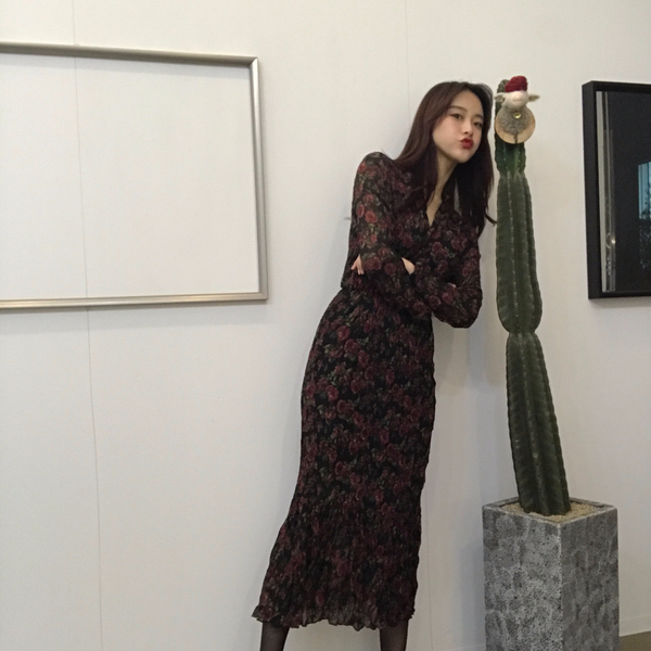 Rose Flower One Piece Chiffon Greetings Party Chri