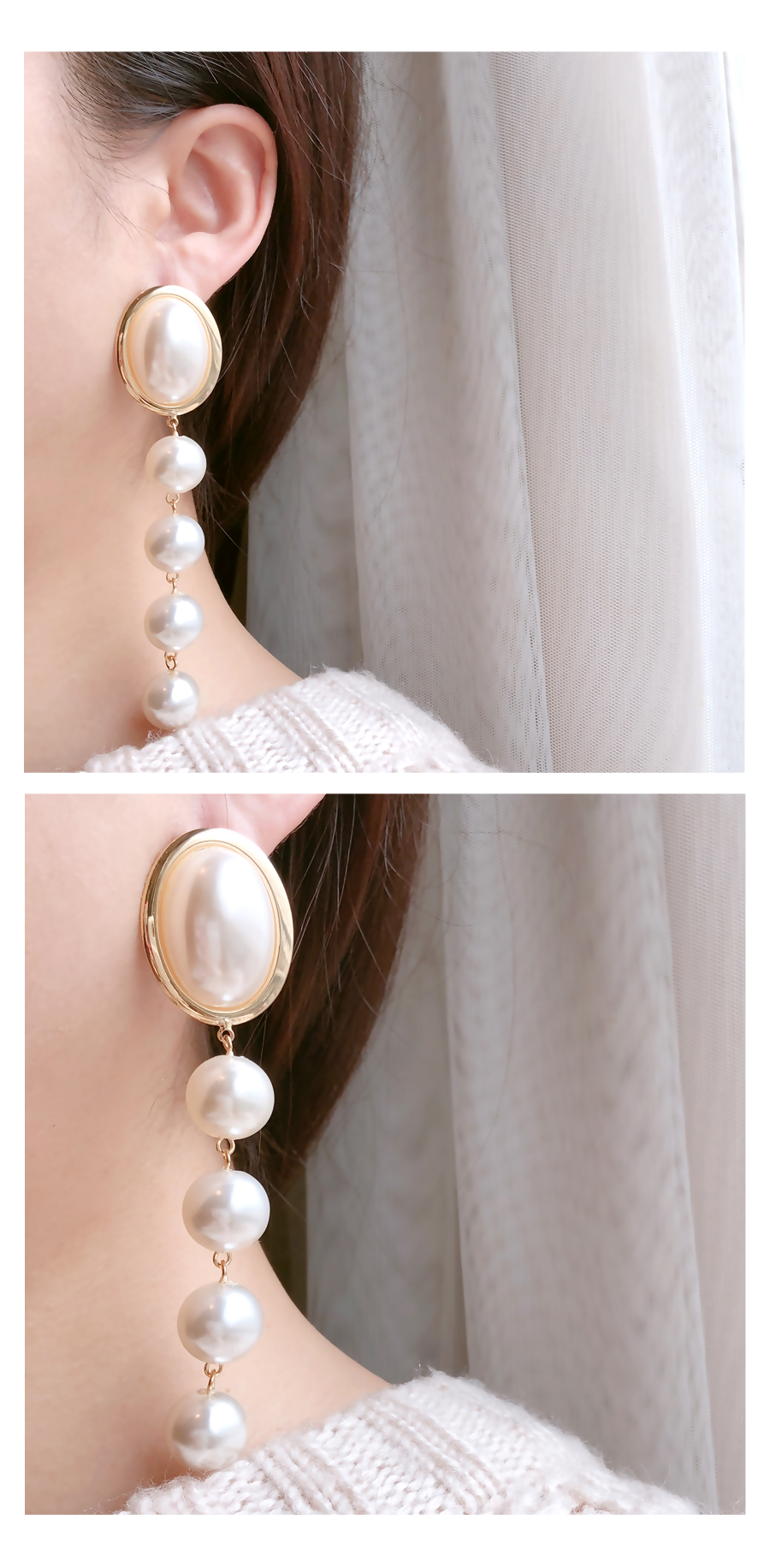 Gold Pearl Pearl Bold Drop Earrings