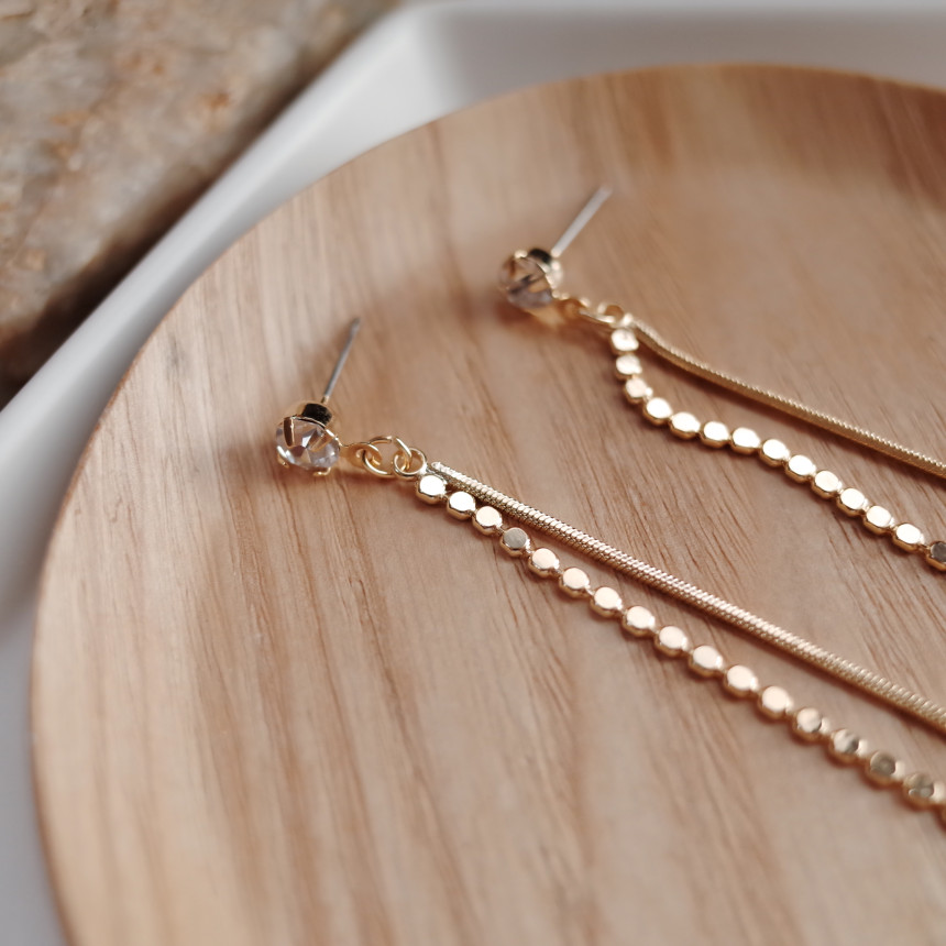 <b><p>NO.59 Roy Two-string cha Simple lo ears Stylish</p></b><b><p>NO.59 ロイ 二行チェーン シンプルロングイヤリング スタイリッシュな シックな</p></b><br /><br /><p align='center'>